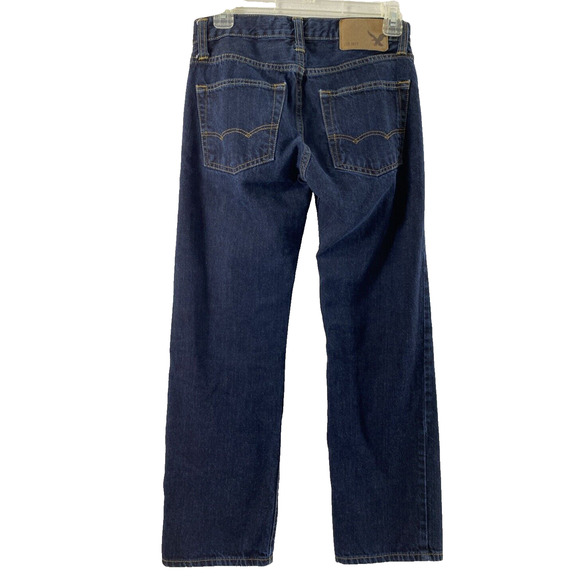 American Eagle Jeans Mens 26 x 26 Original Straight Dark Wash Denim‎ - Picture 2 of 12
